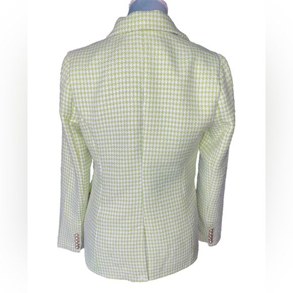 NWT House of Harlow 1960 Lime Green Houndstooth Blazer - Size Small - Picture 9 of 12